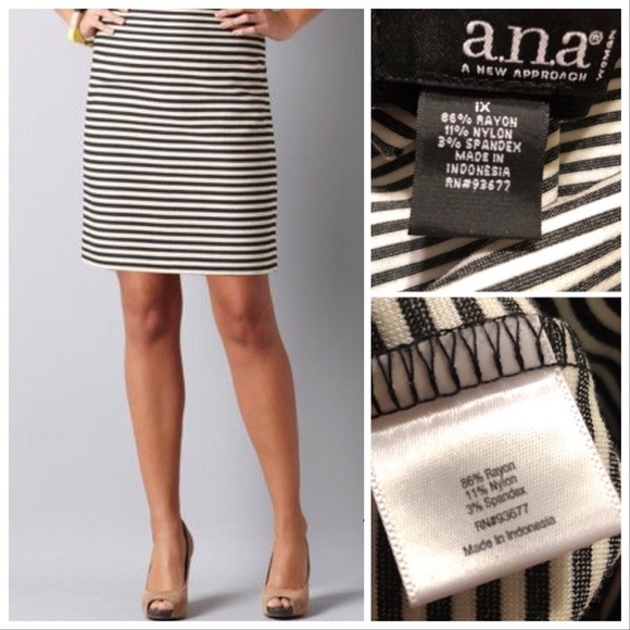 Perfect w/Boots! A.N.A Ponte Striped Pencil Skirt - Picture 8 of 8